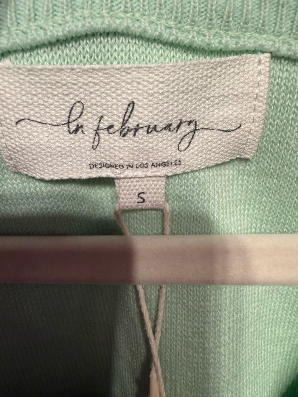 Short-Sleeve V-Neck Button Front Cardigan Sweater in Mint - Picture 4 of 6